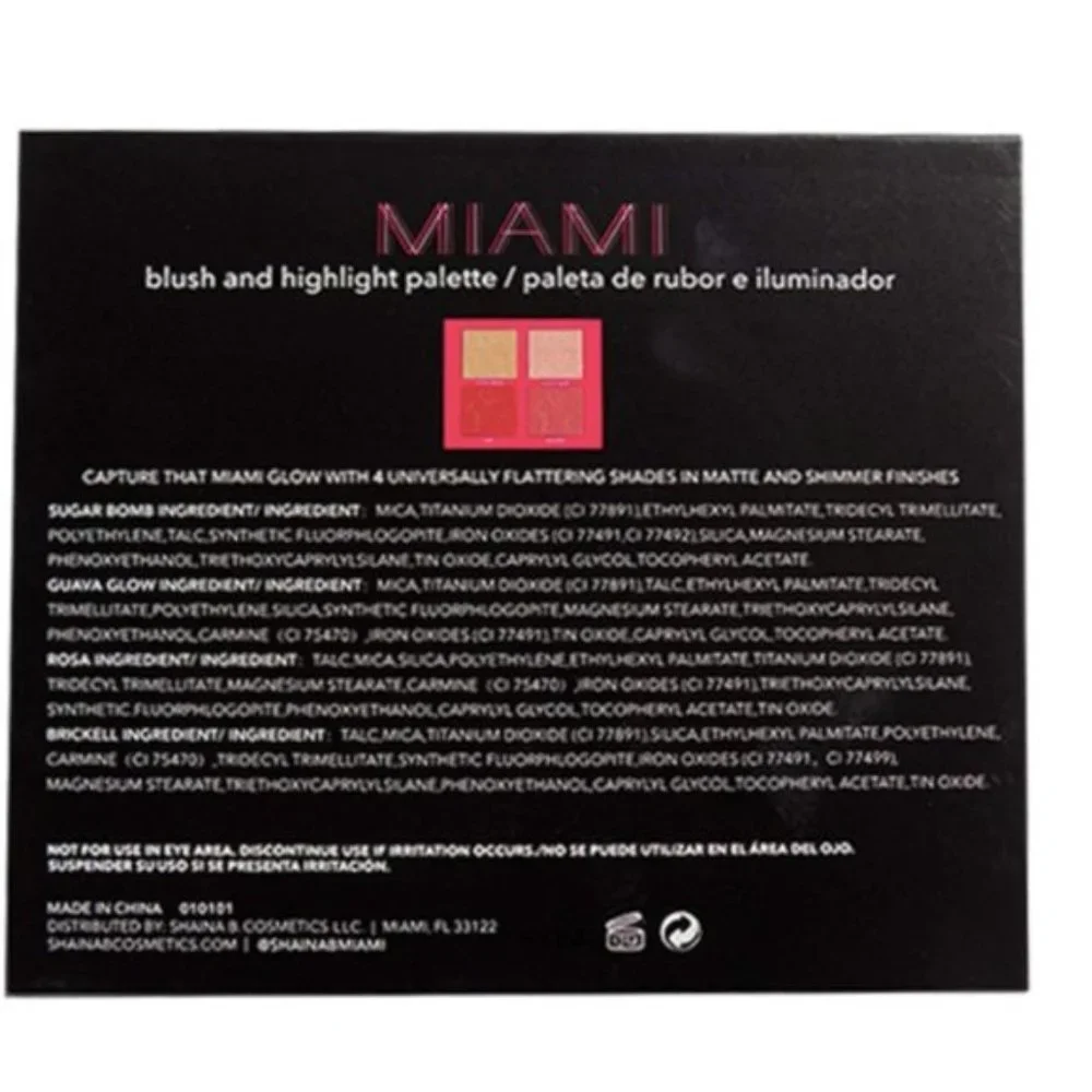 Shaina B. Miami Blush and Highlight Mini Palette- NIB